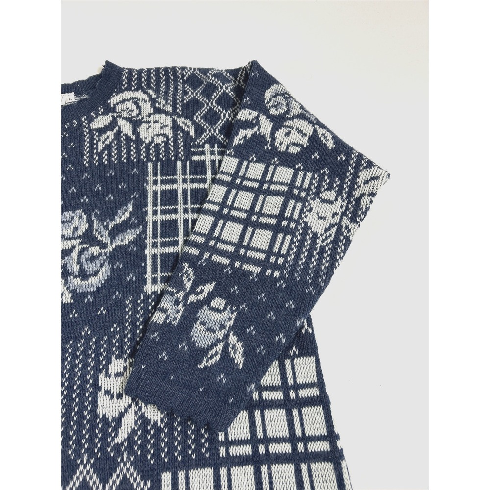 United States Sweaters Crewneck Women's Large Grandmacore Rose Floral Print - Picture 3 of 11